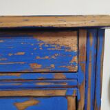 Vintage Jam Cupboard / Small Blue Workshop Cabinet