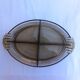 Compartmented aperitif dish in amber glass