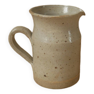 Vintage stoneware pitcher vase with handle Scandinavian country decoration handcrafted ceramic