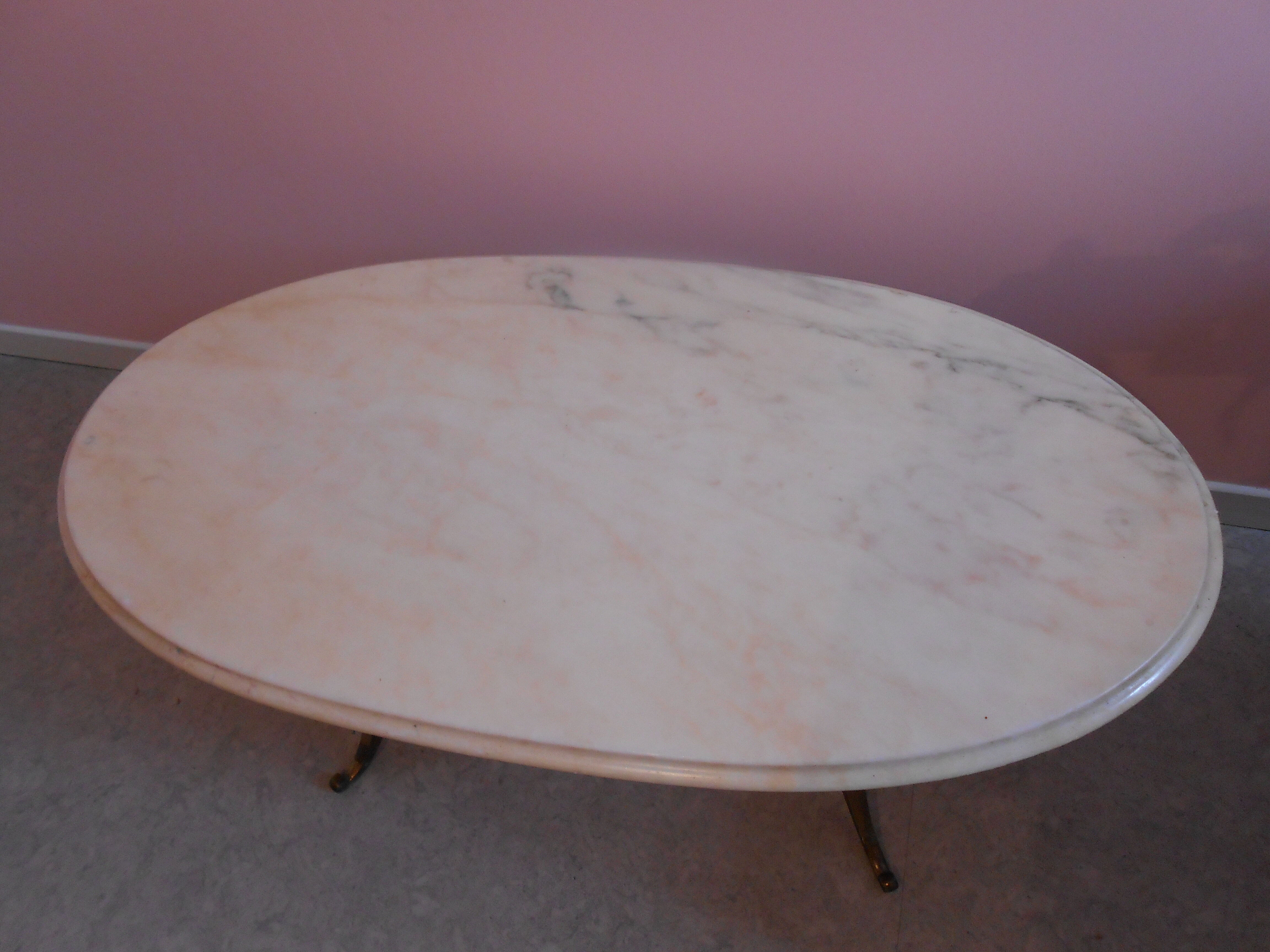 Light marble coffee table