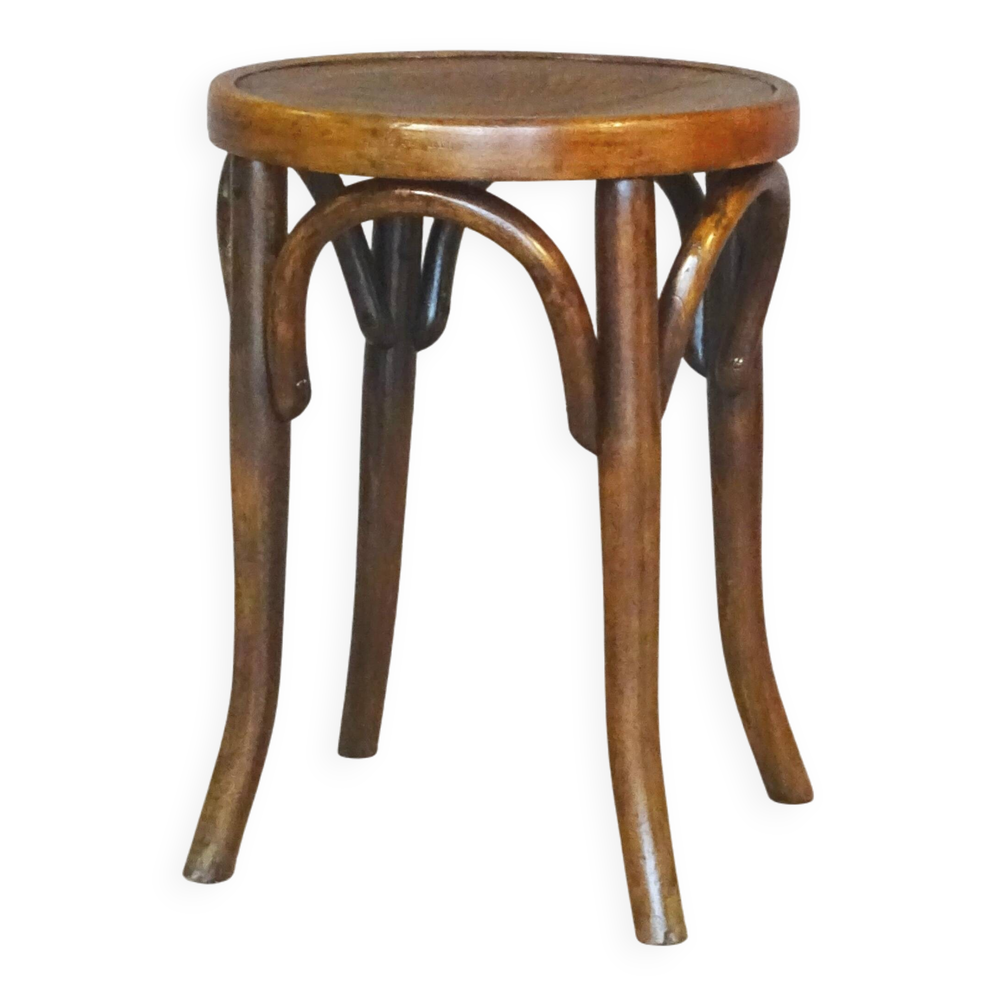 Low bistro stool by Mundus circa 1910 art nouveau.