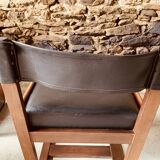 6 black chairs by Gunther Hoffstead for Uniflex - 1960's