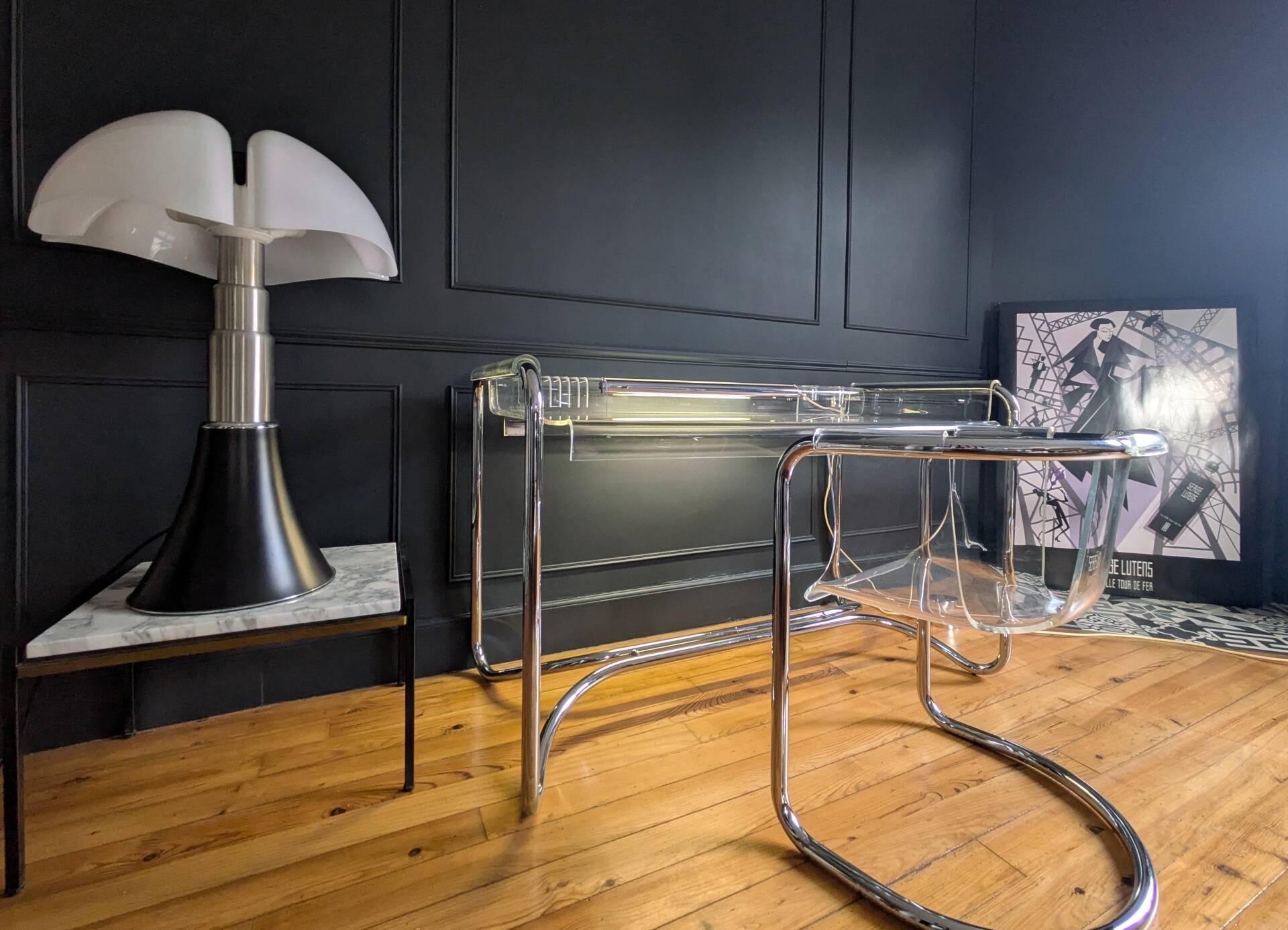 Rare Bureau  et fauteuil ''IIIForm'' Fabio Lenci ,Formes Nouvelles 70'