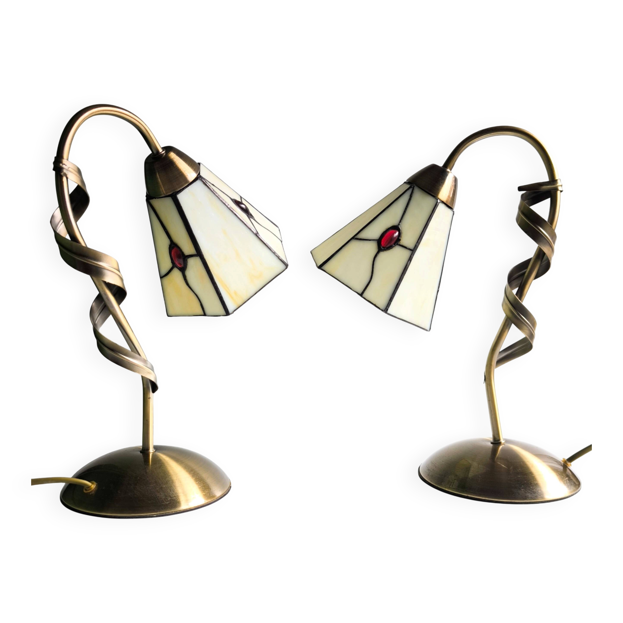 Ensemble de lampes de table de style Tiffany