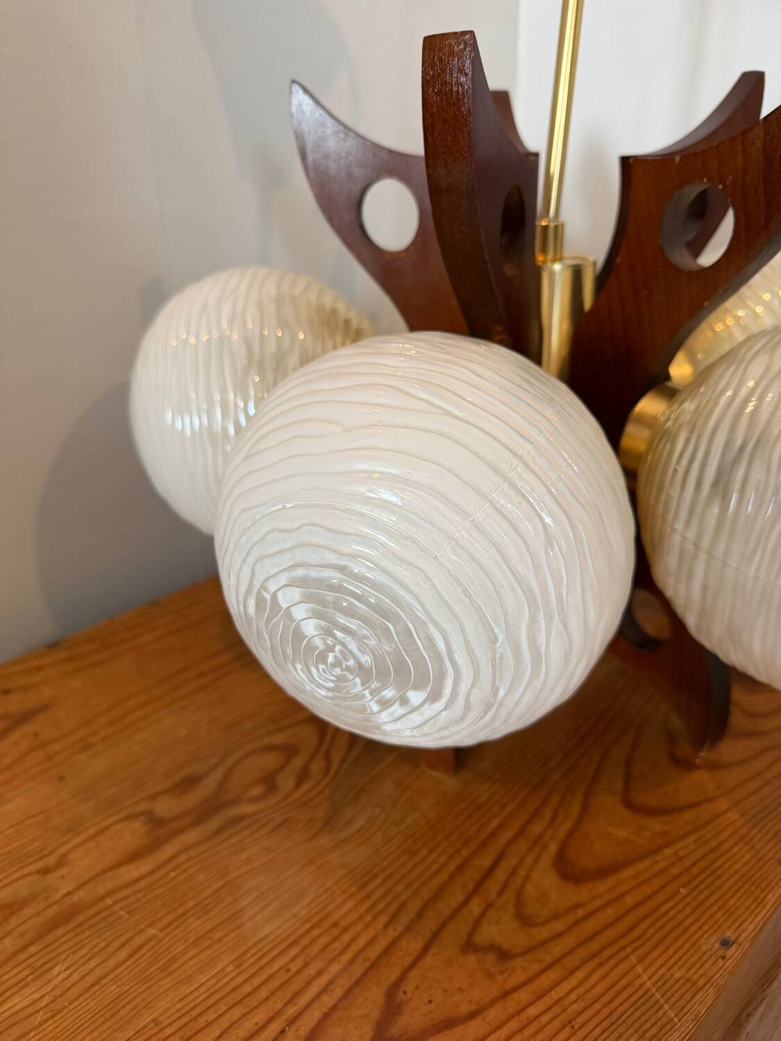 Suspension with 5 globes, Scandinavian design made by Szarvasi.