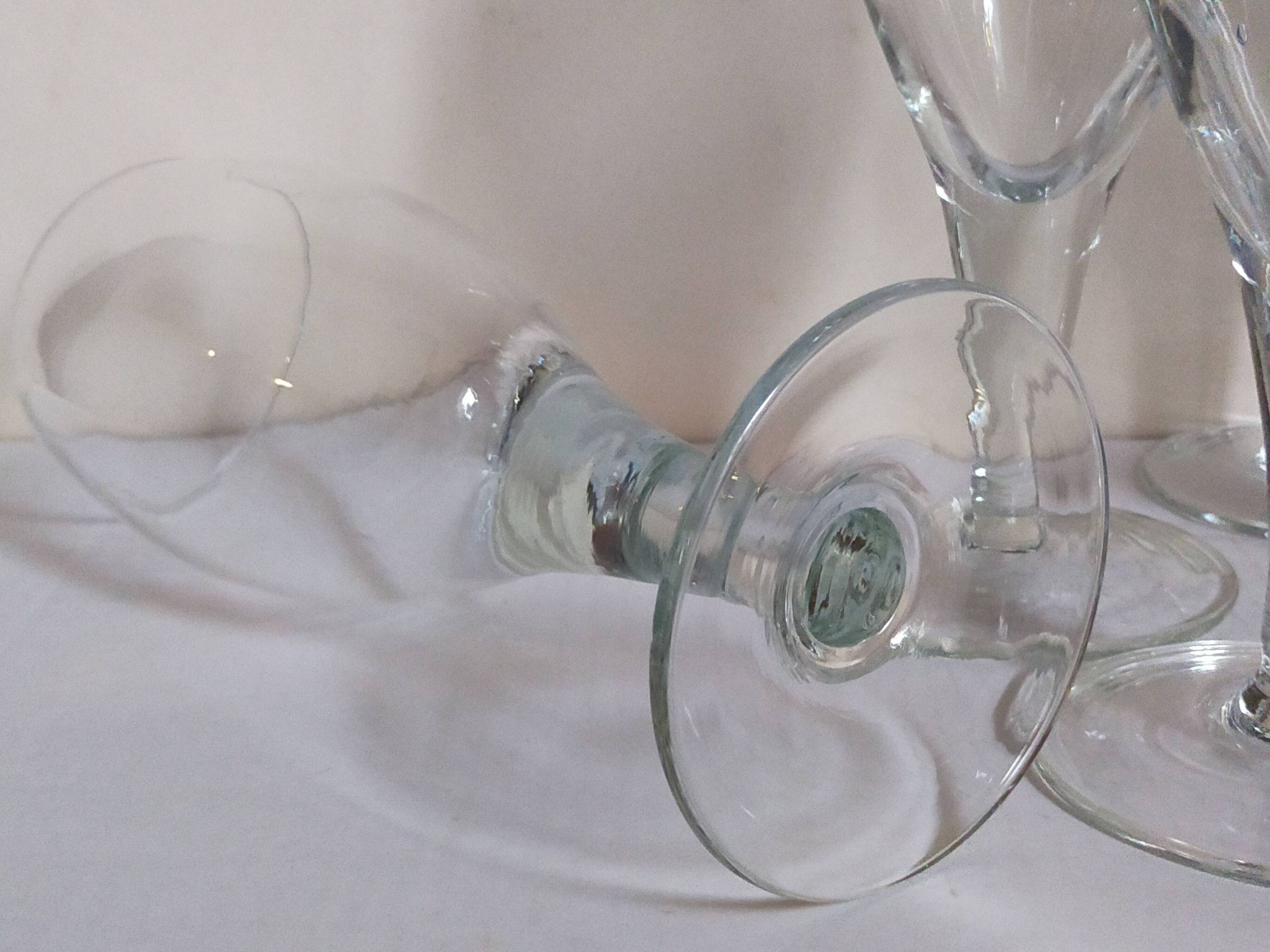 Six verres à pieds en verre soufflé XXL
