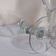 Six XXL blown glass stemmed glasses