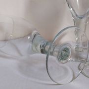 Six verres à pieds en verre soufflé XXL