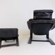 Nelo Kroken leather chair with ottoman by Ake Fribytter