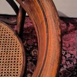 Fauteuil de bureau en bois massif courbé ancien vintage C.1900