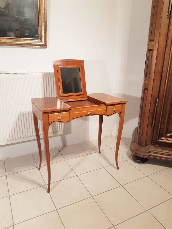 Louis XV style hairdresser in cherry wood from the 1950s.