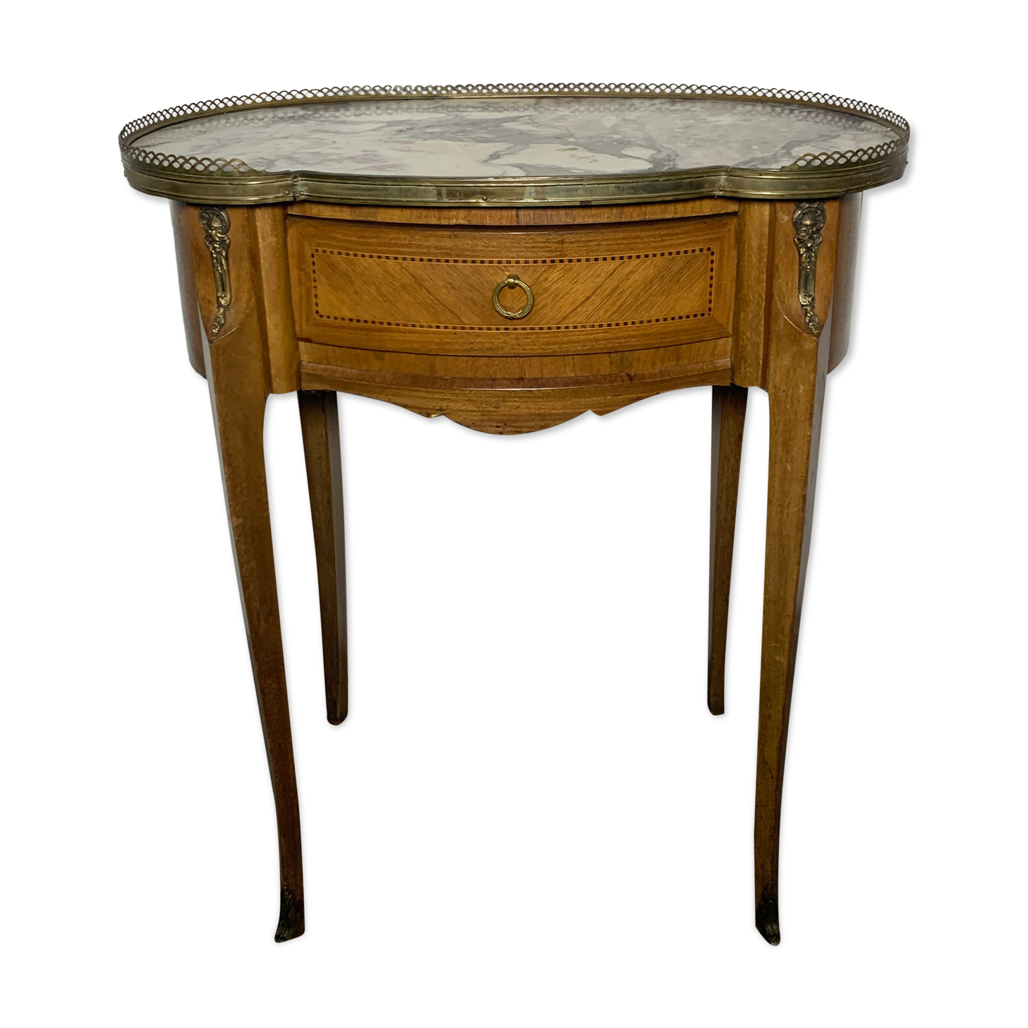 Kidney table transition style, side cabinet small chest of drawers.