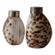 Vintage salt and pepper shaker set from the 1980s, natural shell design.