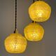 Clichy vintage yellow triple globe pendant light