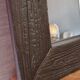 Artisanal Burnt Wood Mirror (108x78 cm) – Industrial / Japandi Style