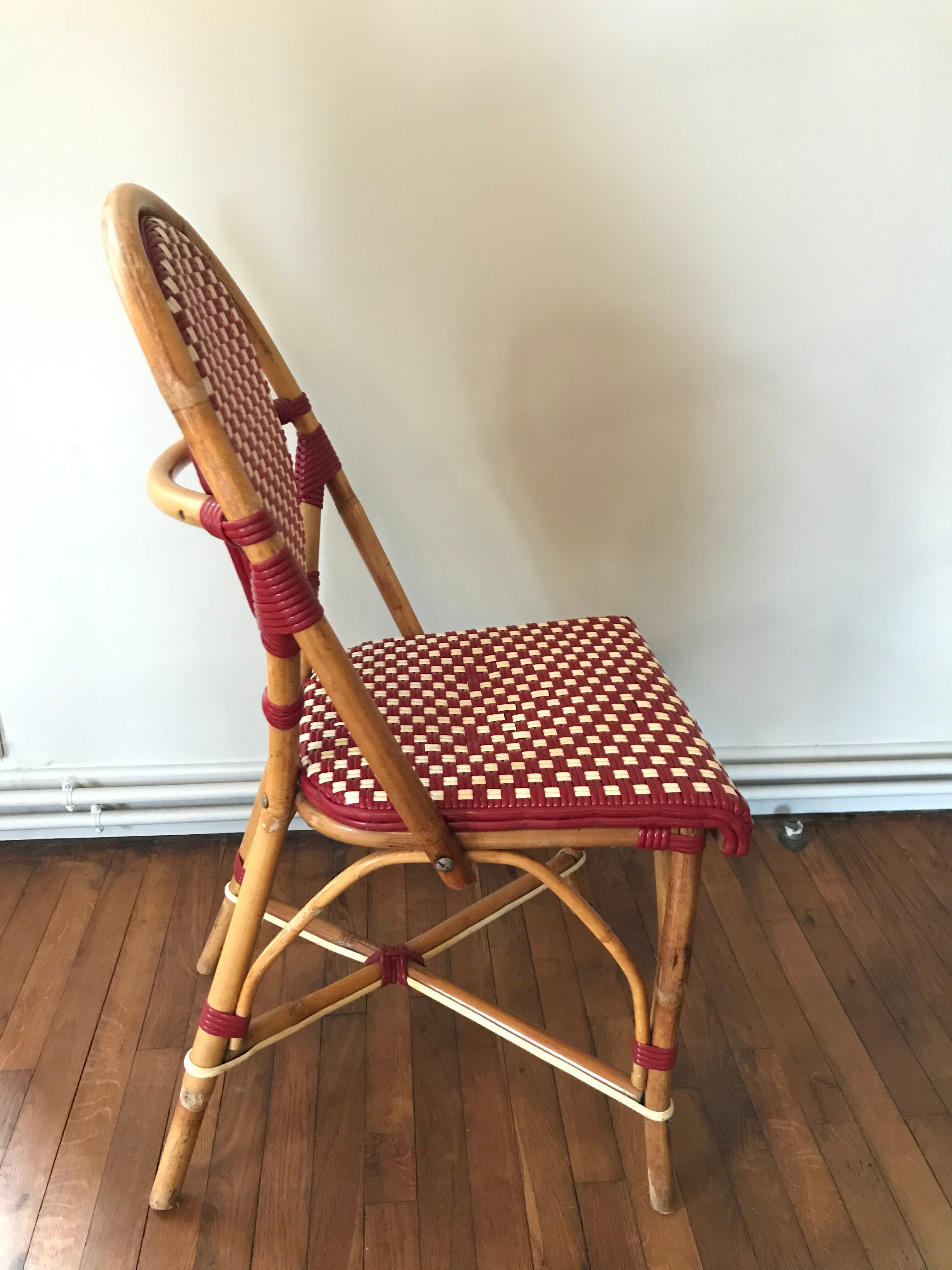 Rattan bistro chair and braiding