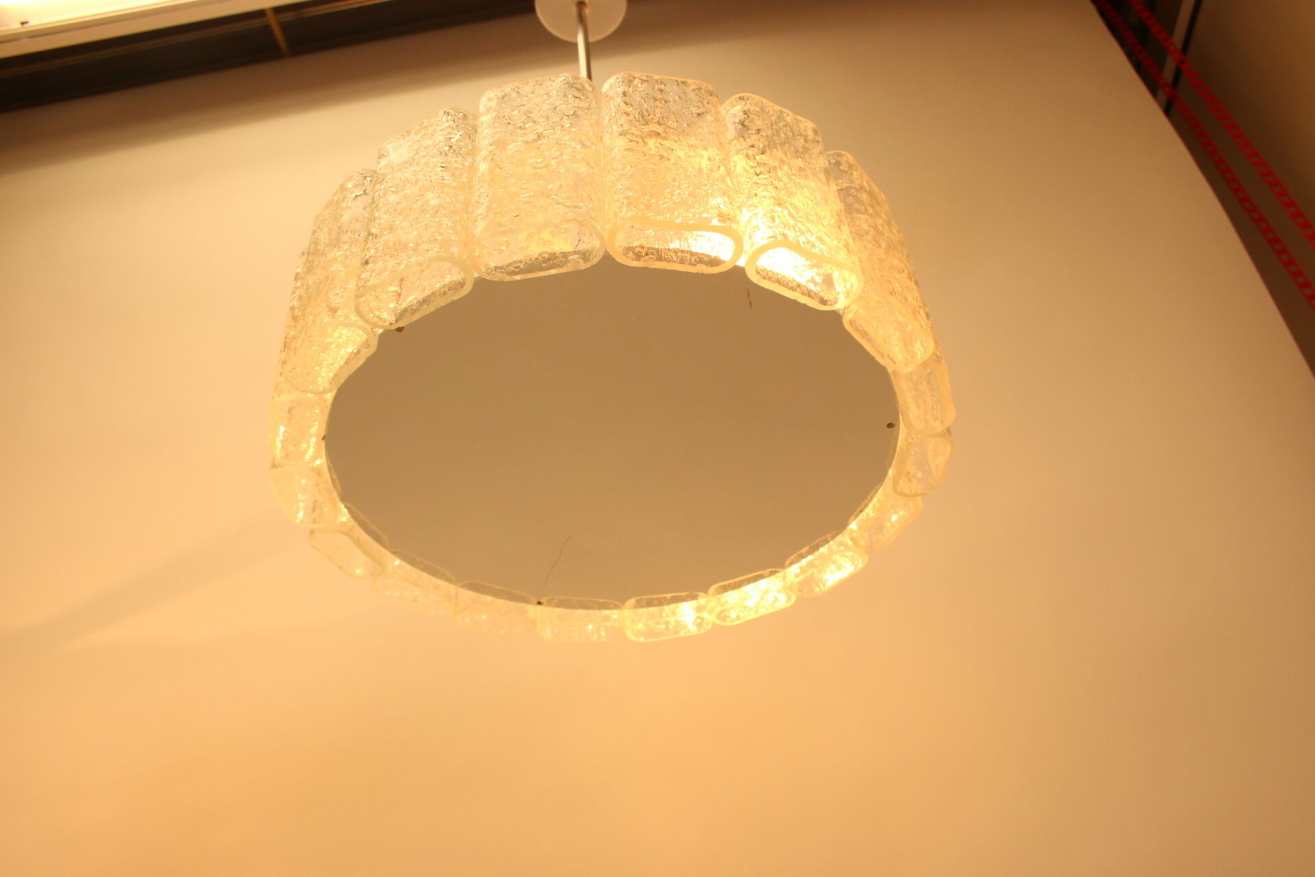 2 ice hanging lamps Doria Leuchten silver 40 cm