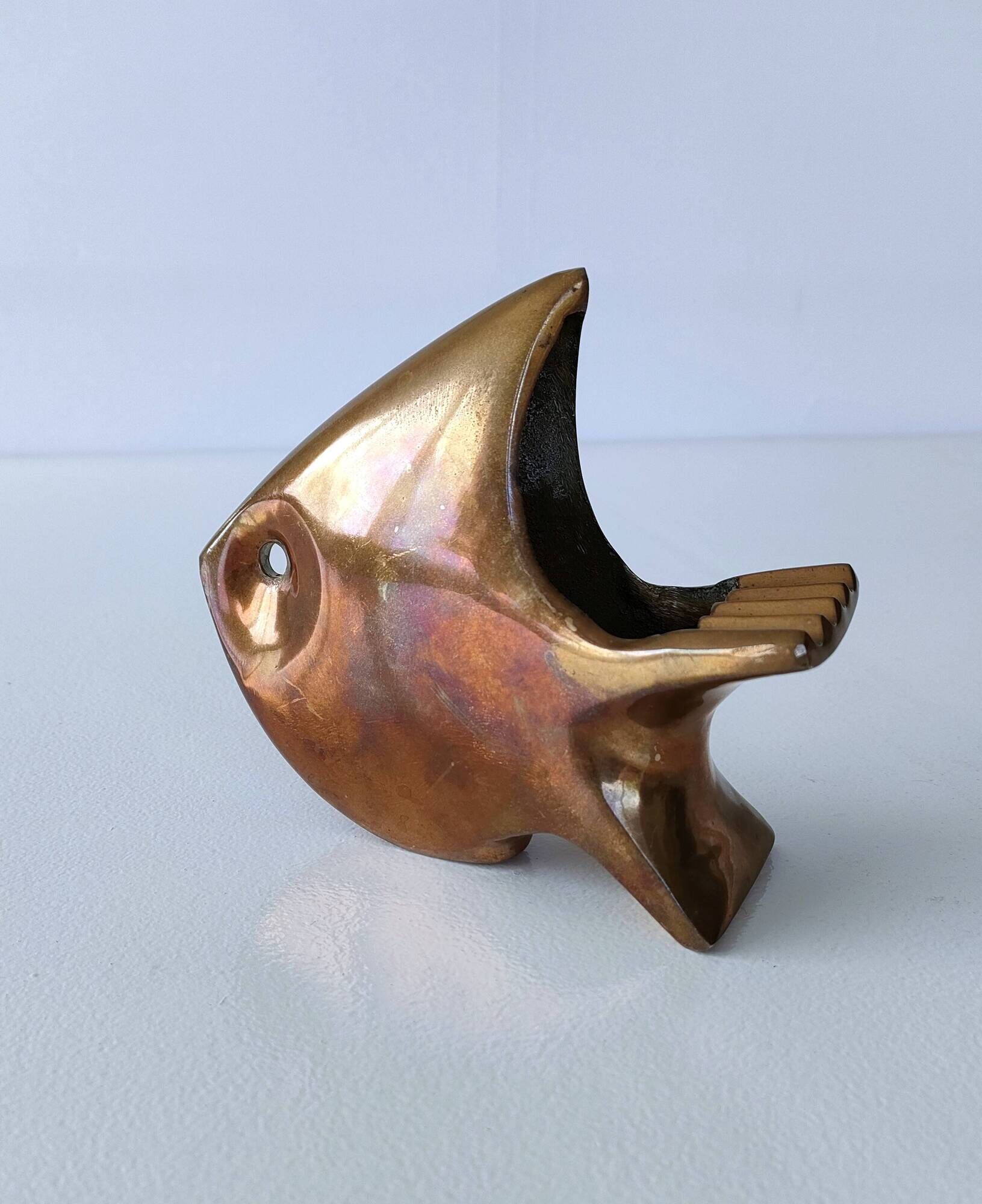 André Bloc - Sculpture/Modernist Ashtray Angel Fish - 50s - Bronze