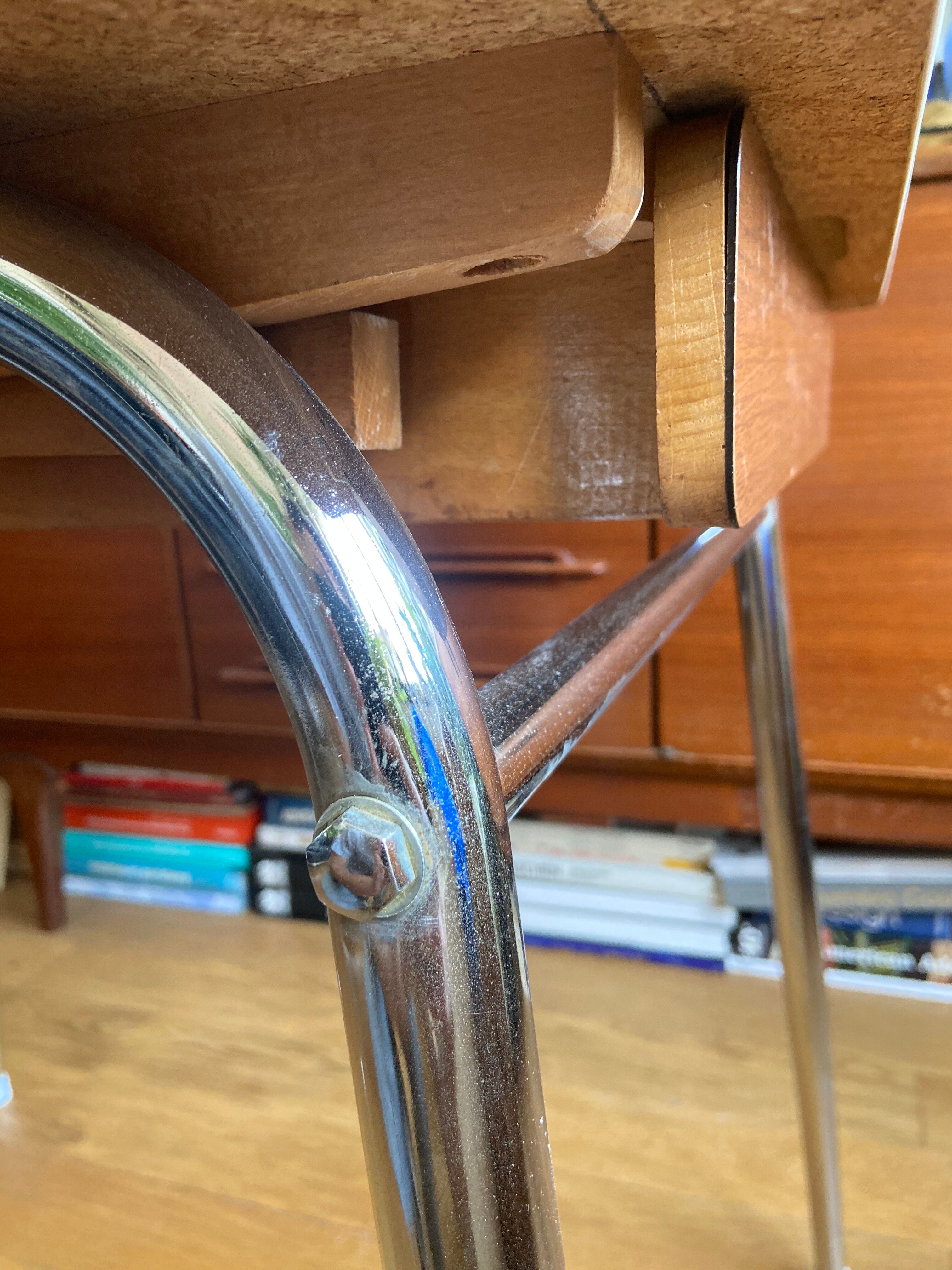 Formica table with extension cords