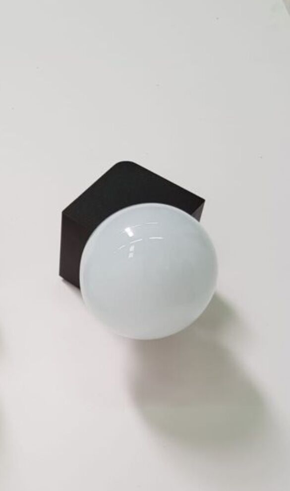 Vintage wall lamp in opaline glass and plastic 1970s