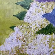 Painting bouquet of lilacs oil on canvas