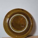 Plat grande assiette barbotine vintage vert majolica Sarreguemines numéroté 1139