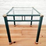 Side table end of sofa in vintage green metal
