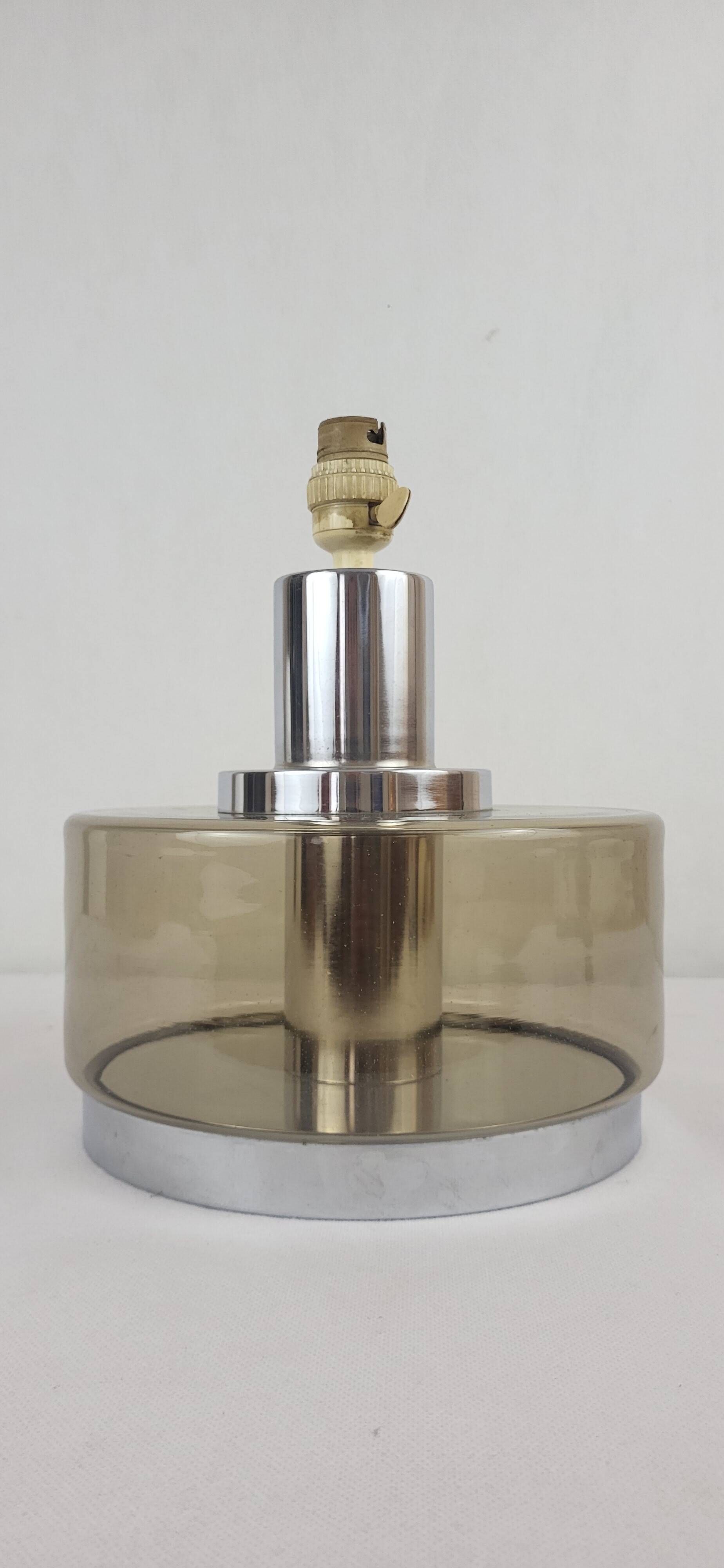 Smoked glass lamp from the 70s
