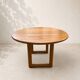 Grande table ovale extensible en orme massif – Travail français, années 197