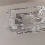 Large Vintage Clear Crystal Glass Ashtray by Sevres France - Structured Glass, 1970s French Table Decor