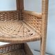Corner shelf made of vintage braided natural fibers