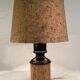 Cork and glass midcentury German desk or table lamp
