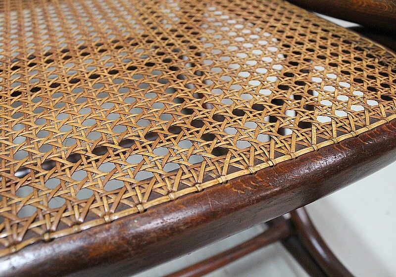 Rocking chair and his foot rest, in beech 1900