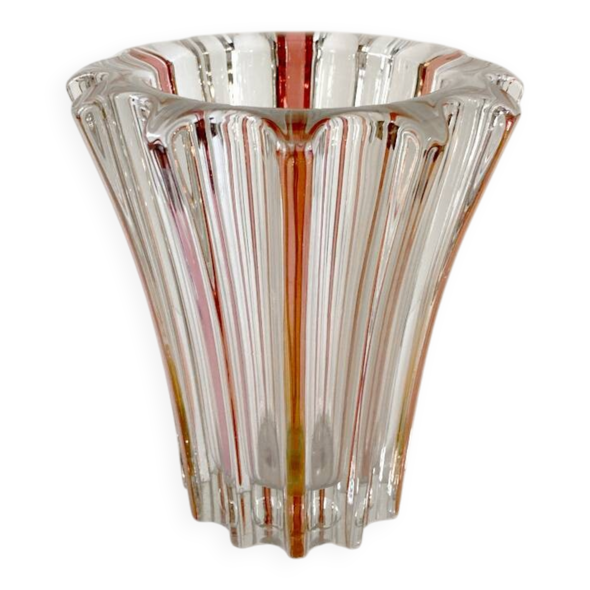 Glass vase signed Pierre D'Avesn, 1940s
