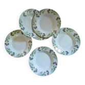 6 antique deep plates U&C Sarreguemines