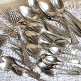 Art Deco silver-plated cutlery, silver-plated cutlery set.