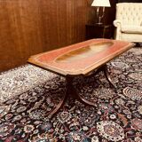 Antique English Chesterfield Coffee Table with leather top