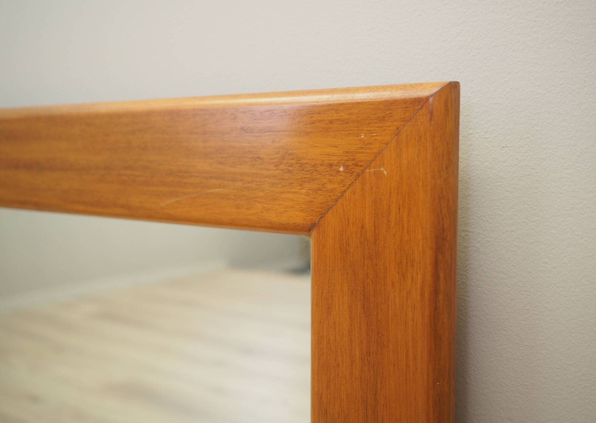 Mirror in mahogany frame, Italian design, 1970s, production: Italy