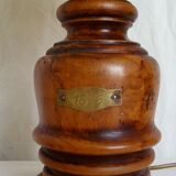 Pied de lampe en bois et laiton