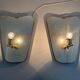 Pair of brass wall lights with mirrors, mid-20th century, Italy, 1960.