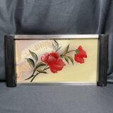 Art Deco, gouache tray under glass, black wood handles, circa 1930