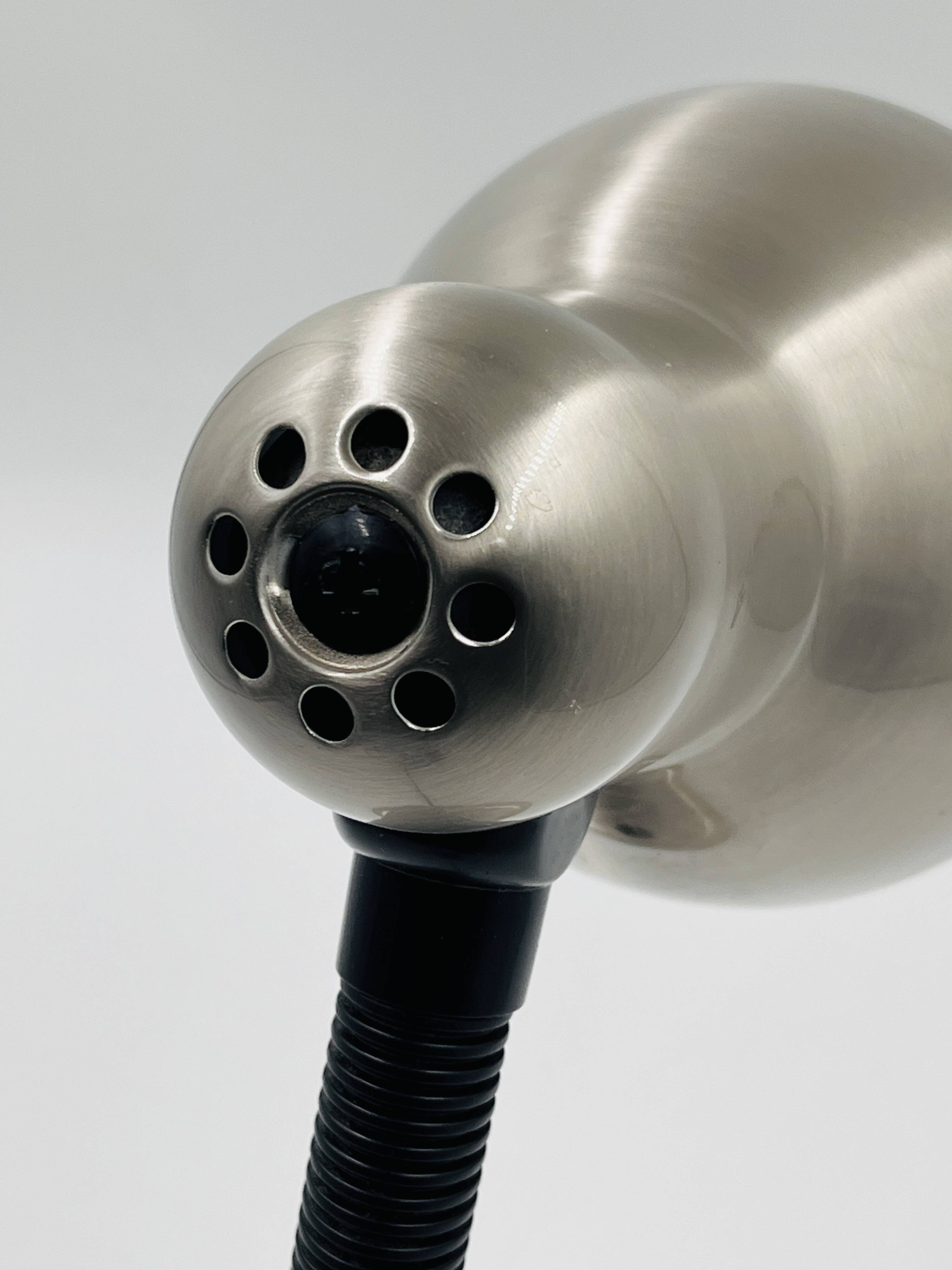 Brushed stainless steel lamp from the 90s