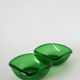 Pair of green colored glass storage compartments, in the Murano style, 1970