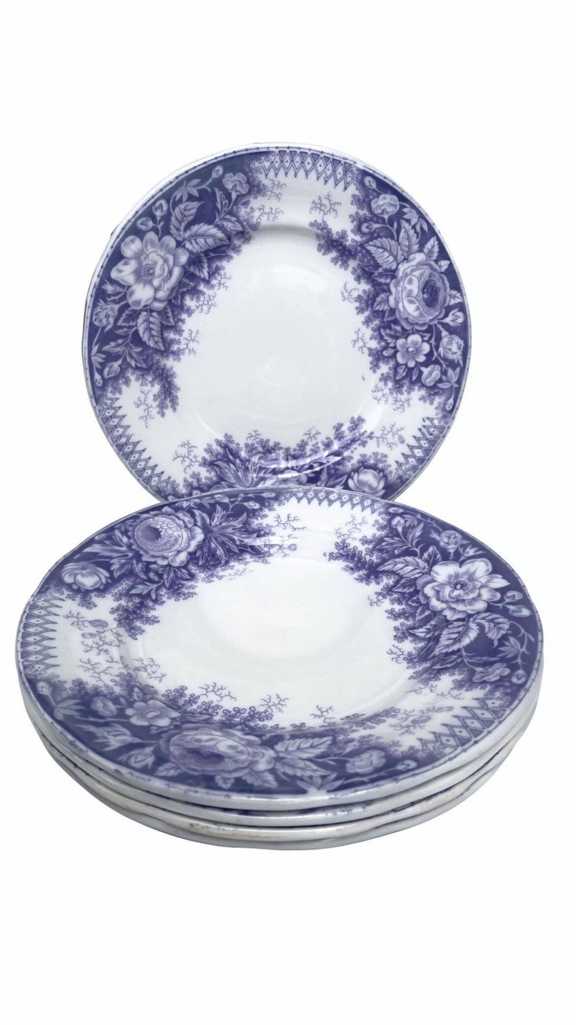Dessert plates Sarreguemines model Jardinière 19th century