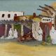 Oriental oil on cardboard with a knife by P. Gobewille