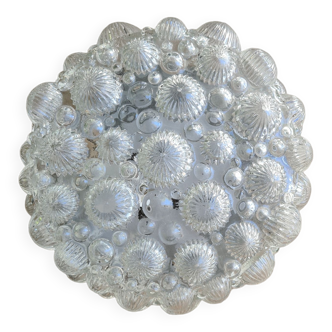 Plafonnier vintage en verre bullé