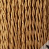 Wooden lamp, fabric cable 2M, cotton shade