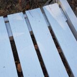 White wooden folding garden chairs from the 70s