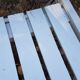 White wooden folding garden chairs from the 70s