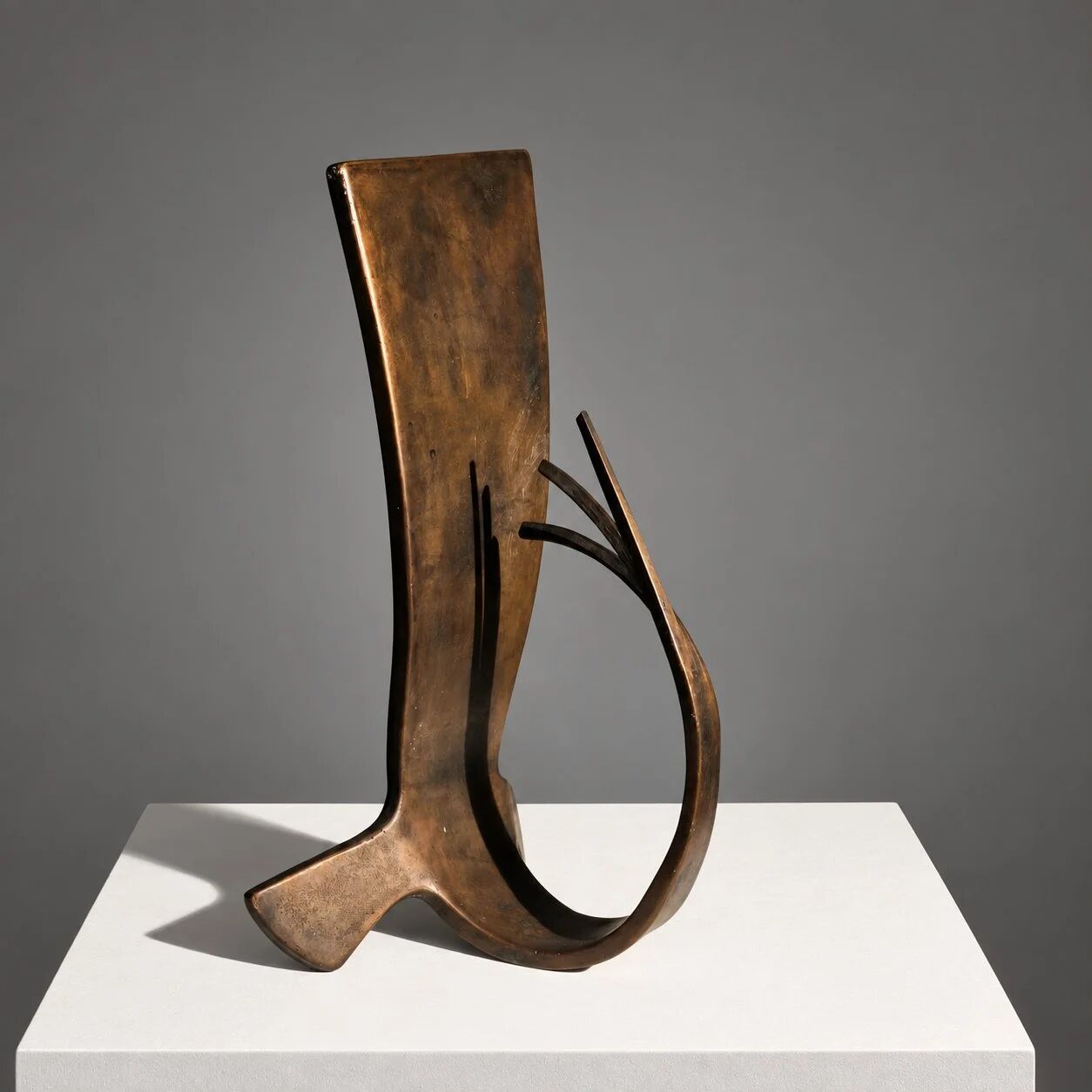 Sculptural bookends in bronze, 1986